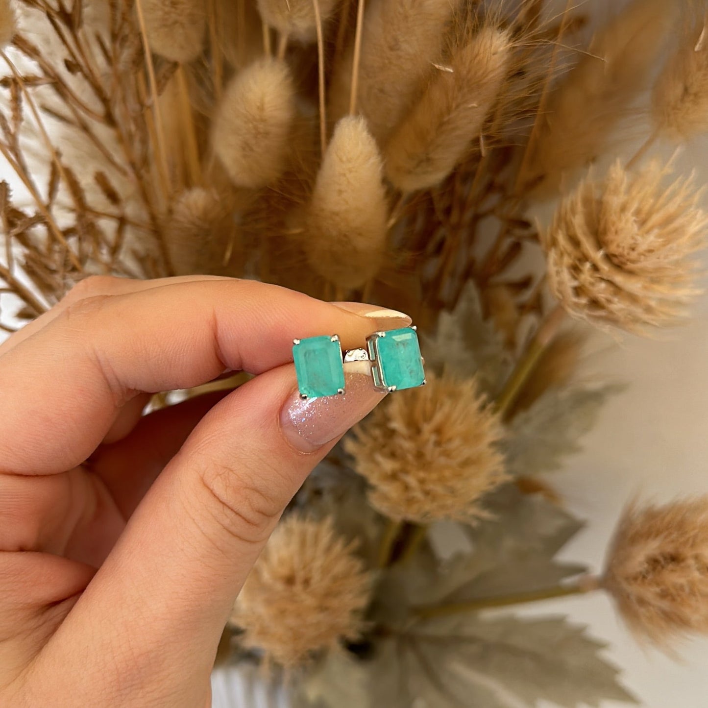 Joana Colombian Emerald Stud Earrings