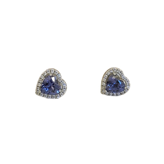 Lídia Halo Tanzanite Heart Stud Earrings