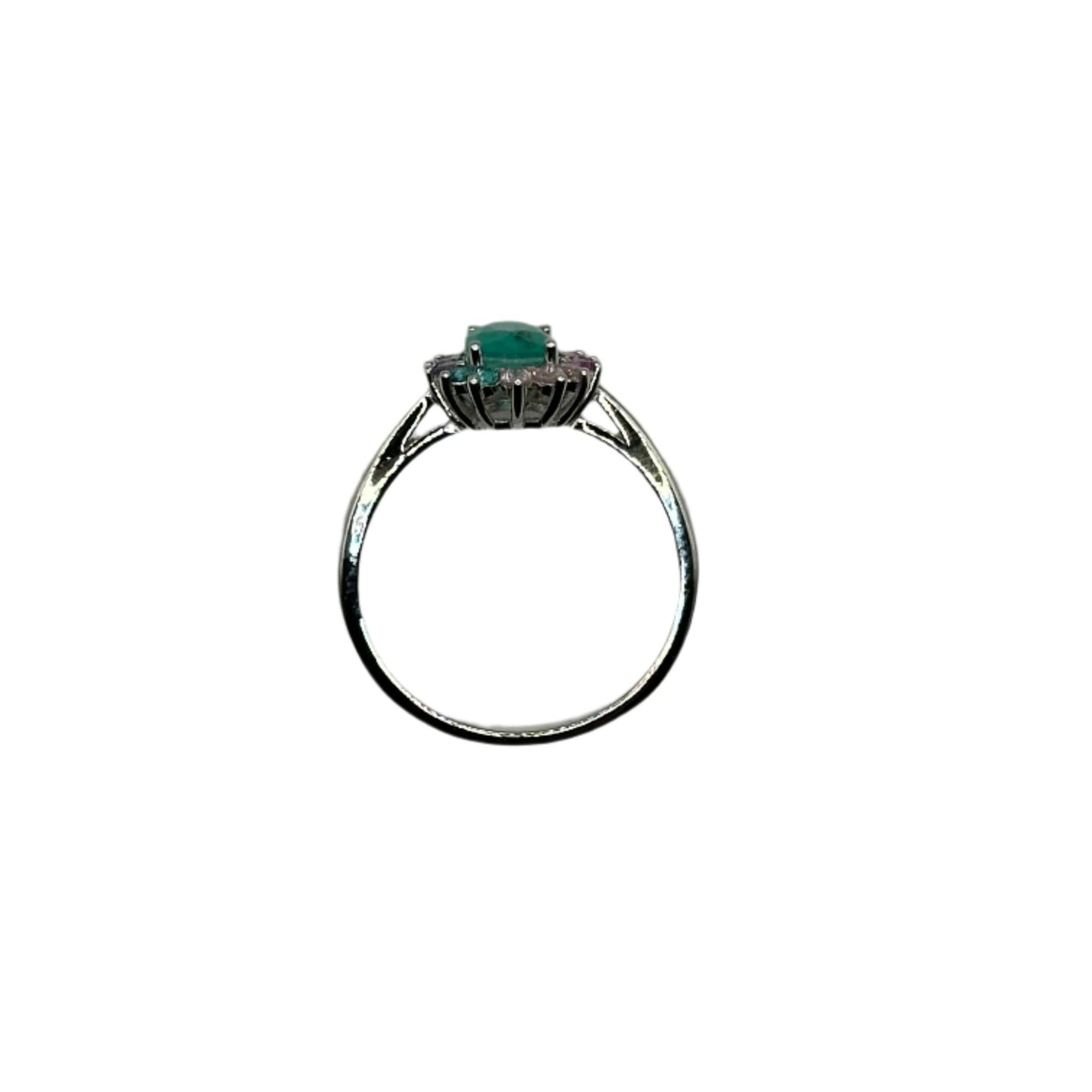 Zoe Rainbow Colombian Emerald Ring