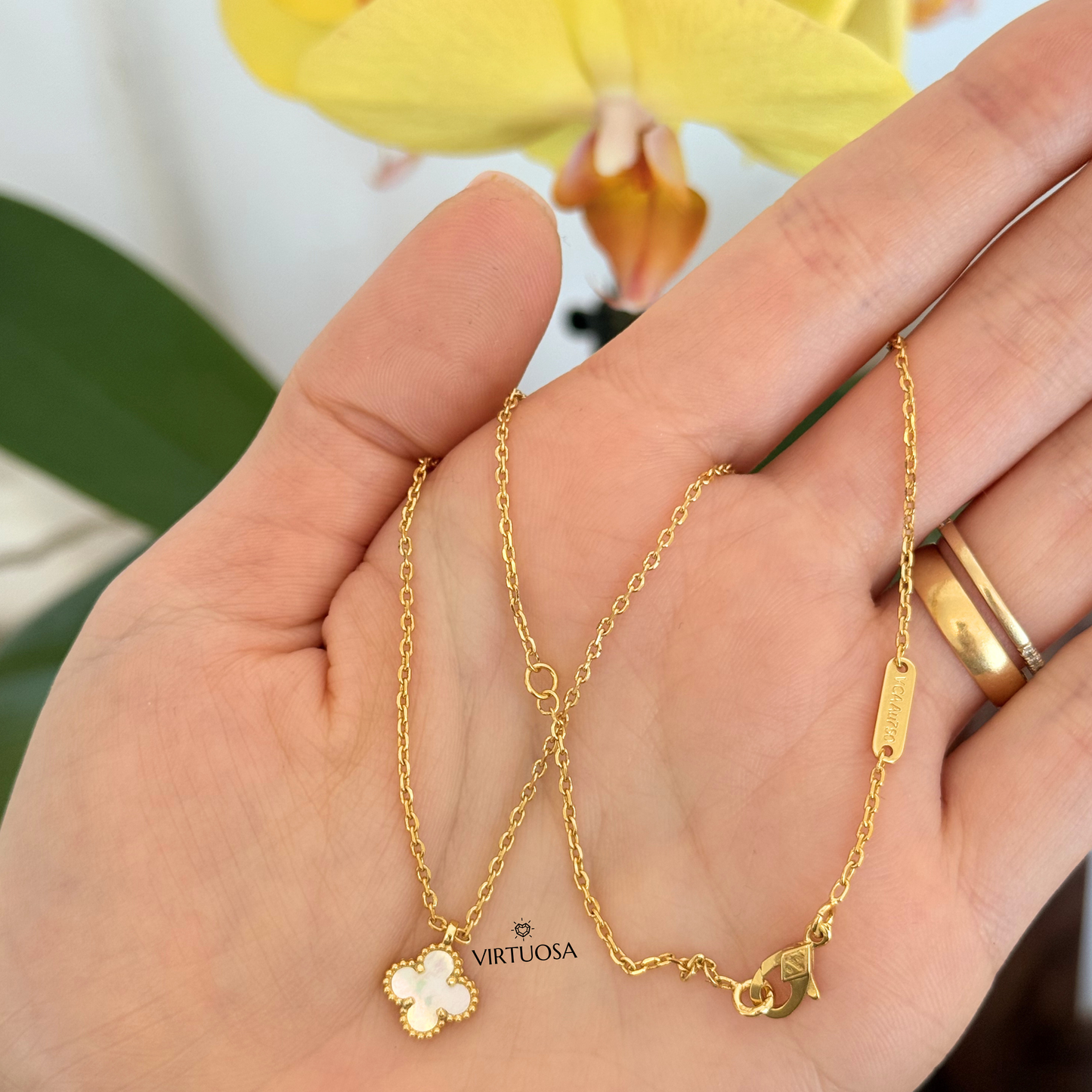 Four Leaf Clover Gold Necklace, Small