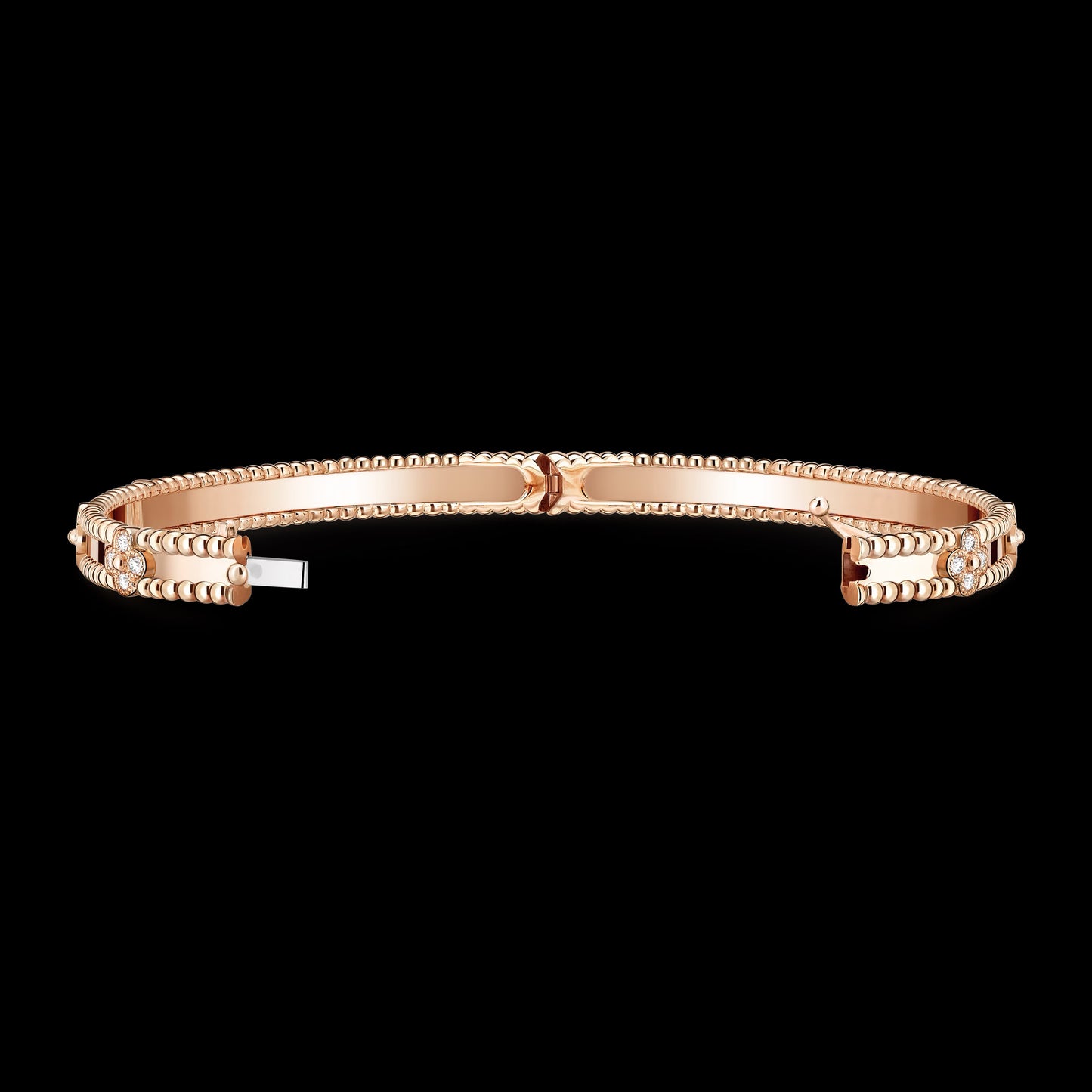 VCA Inspiration Perlée sweet Single Clovers Rigid Bangle Bracelet