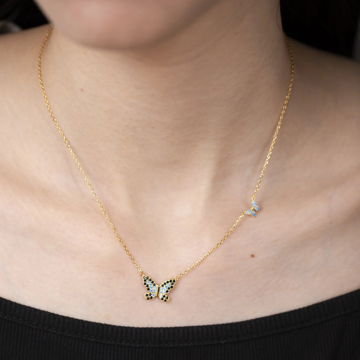 Daphne Pavé Butterfly Necklace