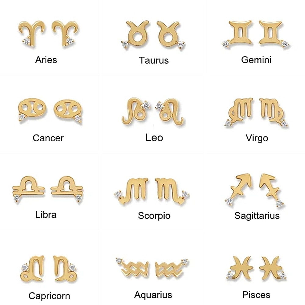 Zodiac Stud Earrings