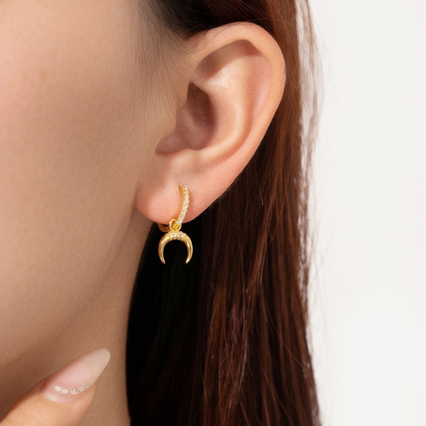 Macey Crescent Horn Hoop Earrings