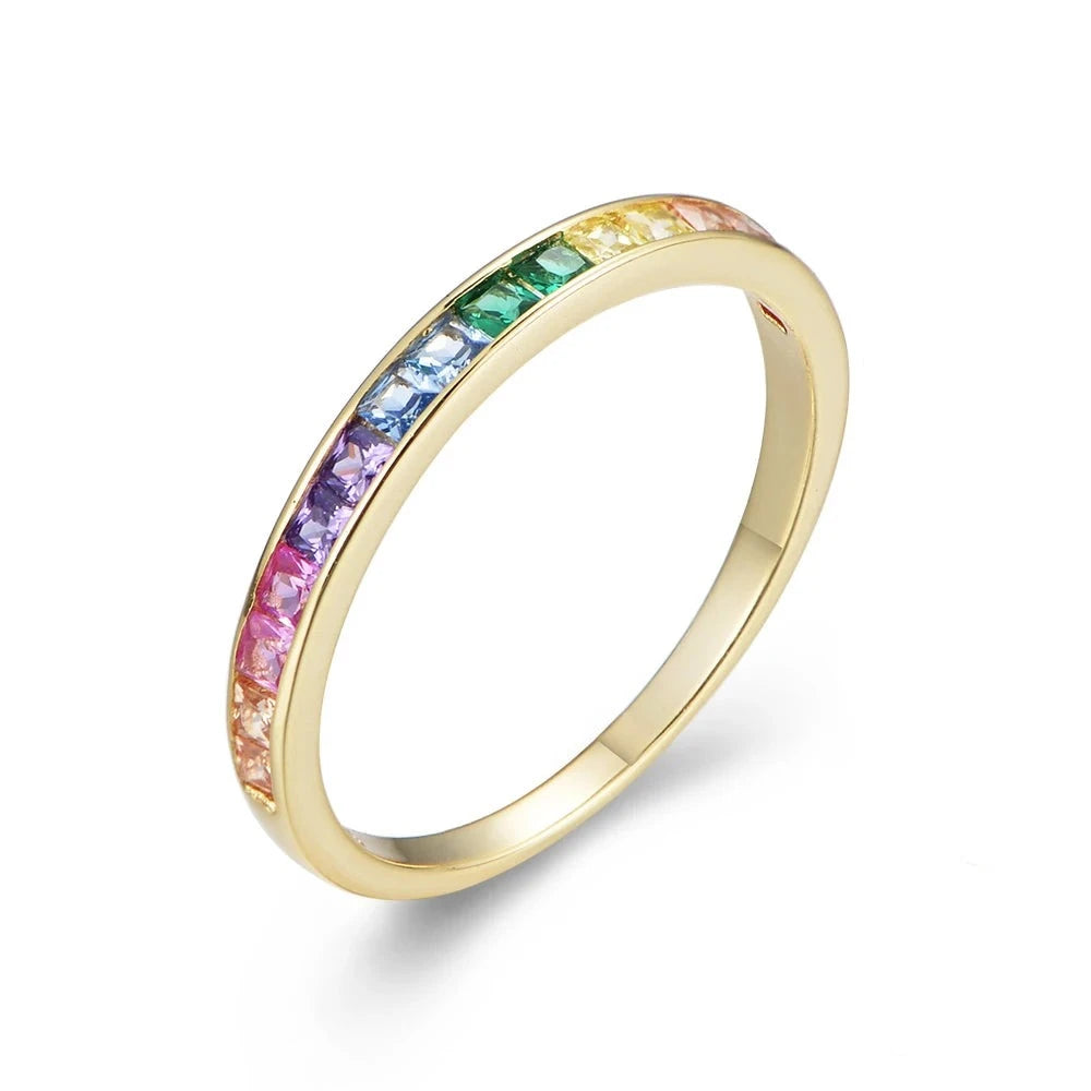 Iris Rainbow Half Eternity Channel Set Ring