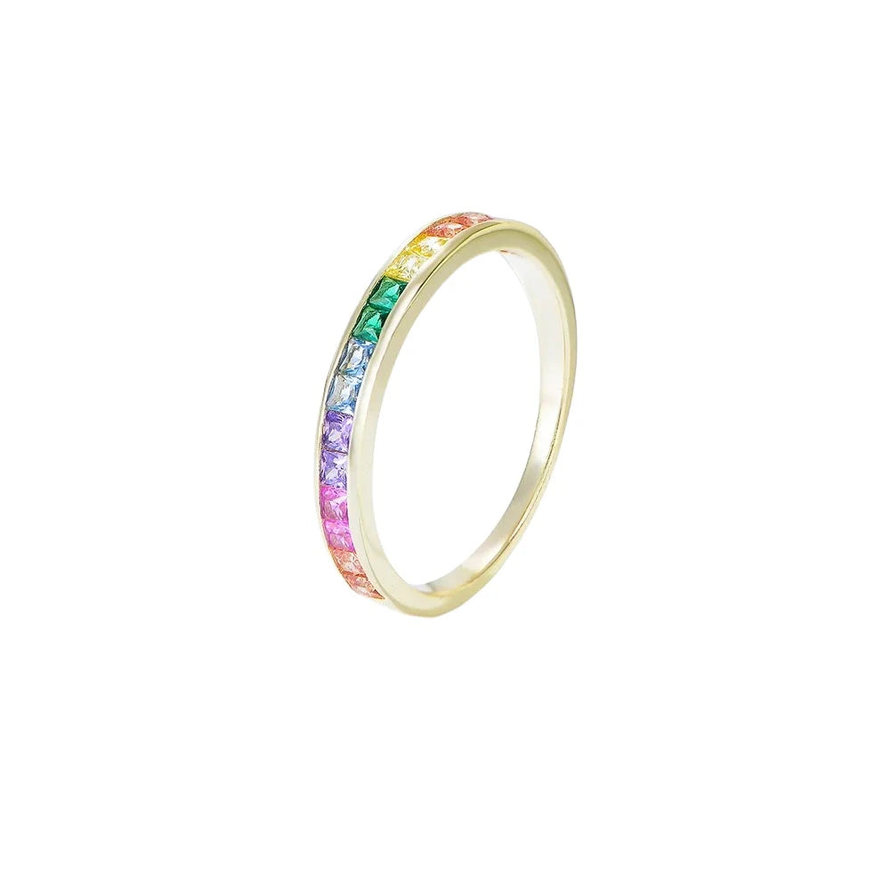 Iris Rainbow Half Eternity Channel Set Ring