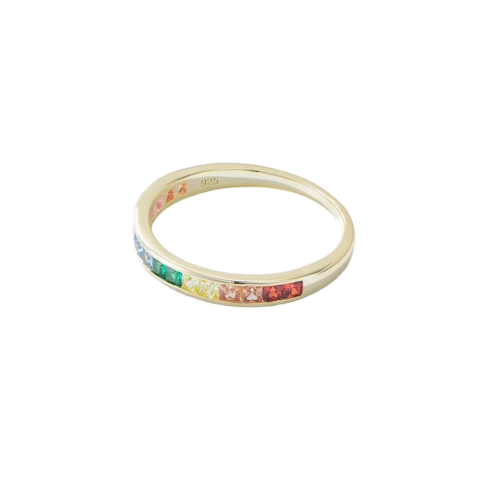 Iris Rainbow Half Eternity Channel Set Ring