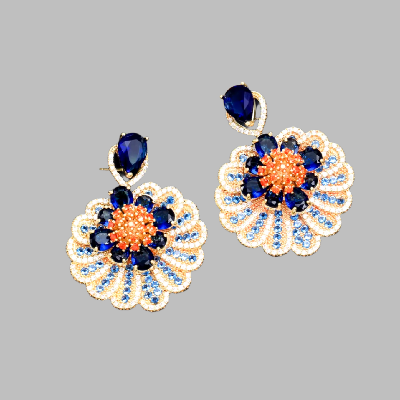 Azure Peacock Earrings