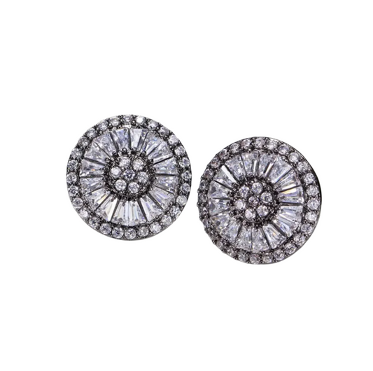 Kay Medium Black Disc Earrings