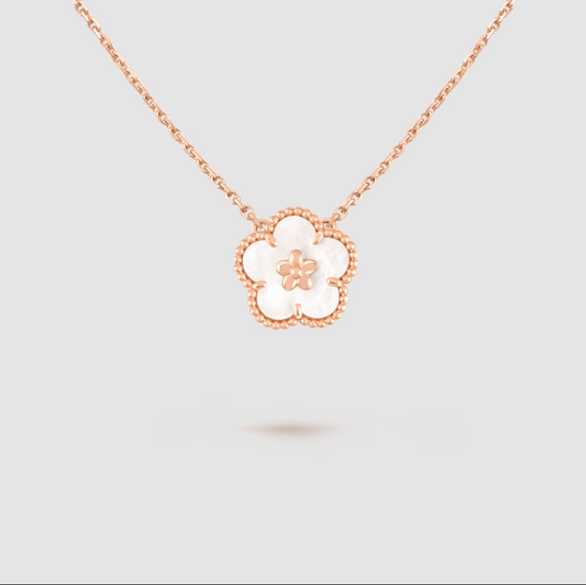 VCA Inspiration Rose Lucky Spring Necklace, Plumb Blossom, 1 motif
