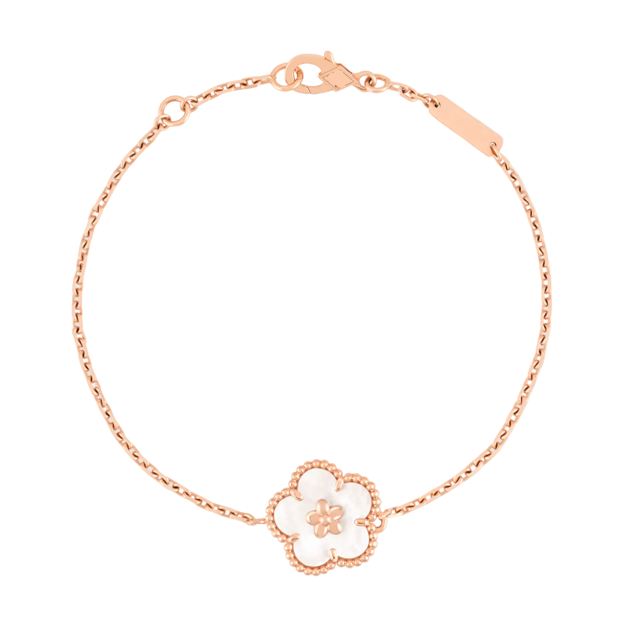 VCA Inspiration Rose Lucky Spring Bracelet, Plumb Blossom, 1 motif
