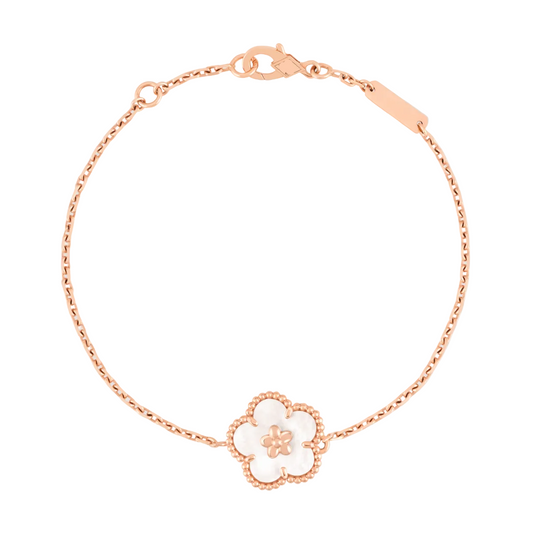 VCA Inspiration Rose Lucky Spring Bracelet, Plumb Blossom, 1 motif