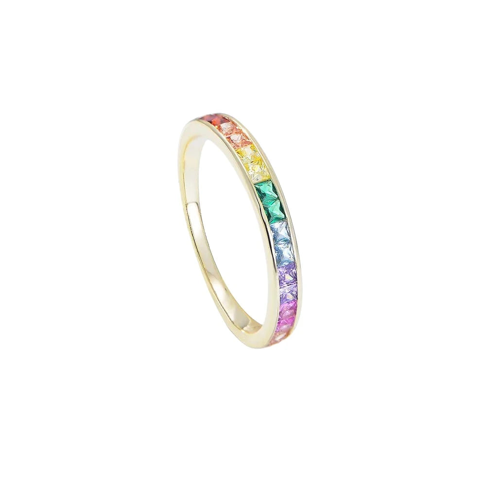 Iris Rainbow Half Eternity Channel Set Ring