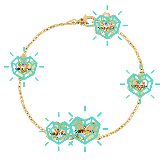 Flowers Clover Bracelet, 5 Flowers