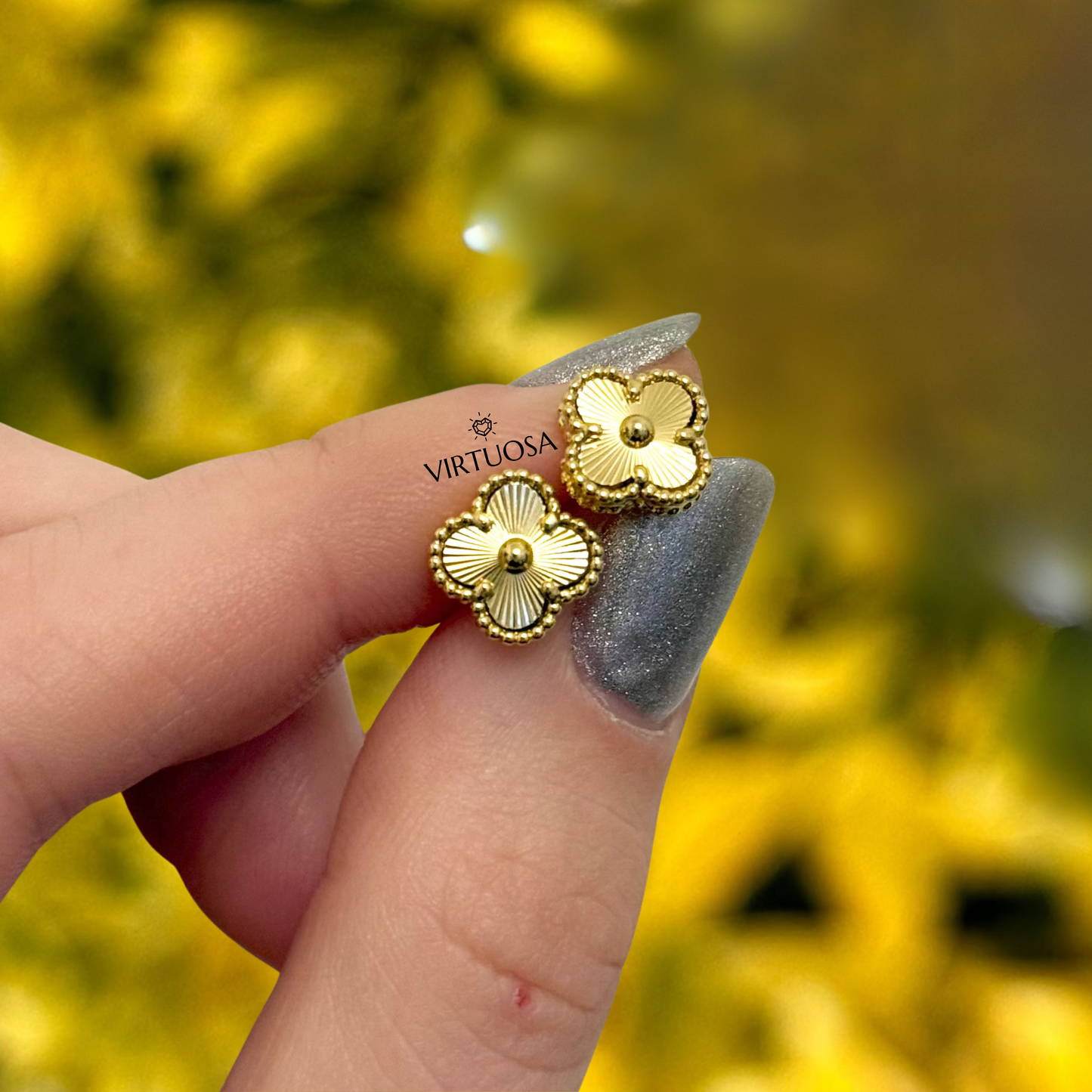 Four Leaf Clover Stud Earrings, Small