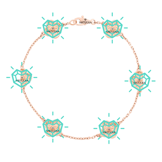 Four Leaf Clover Rose Bracelet, Small