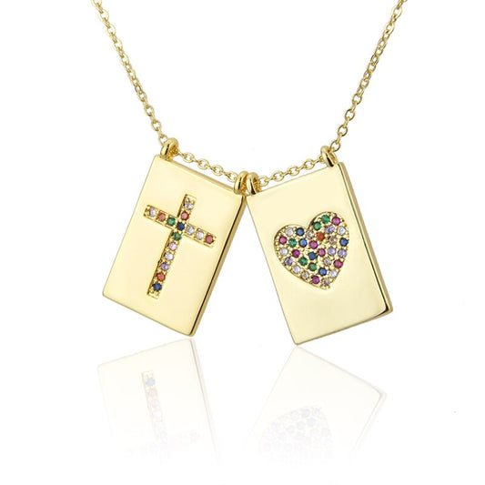 Scapular Heart and Cross Necklace