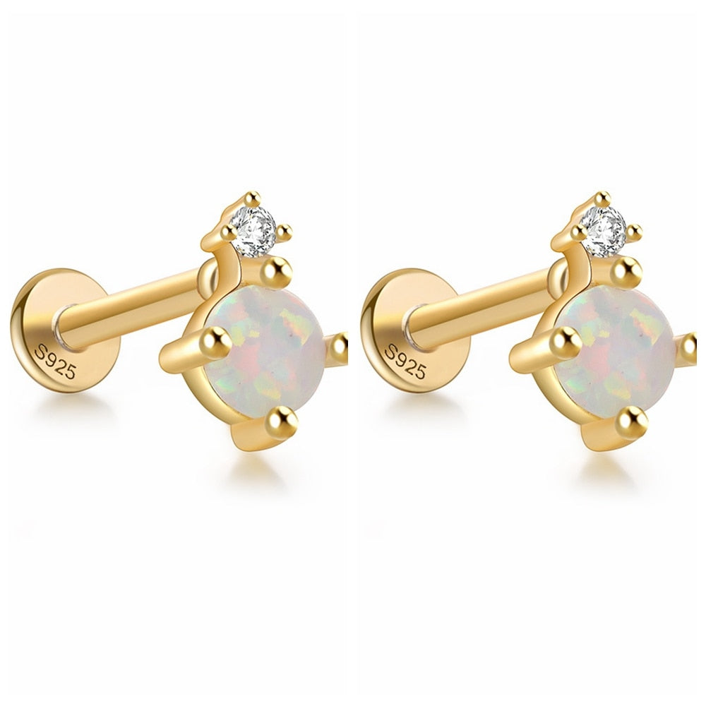 Tamar Fire Opal Labret Piercing Stud